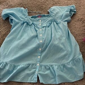 Stoney Clover Lane Blue Mini Dress with Ruffle Details